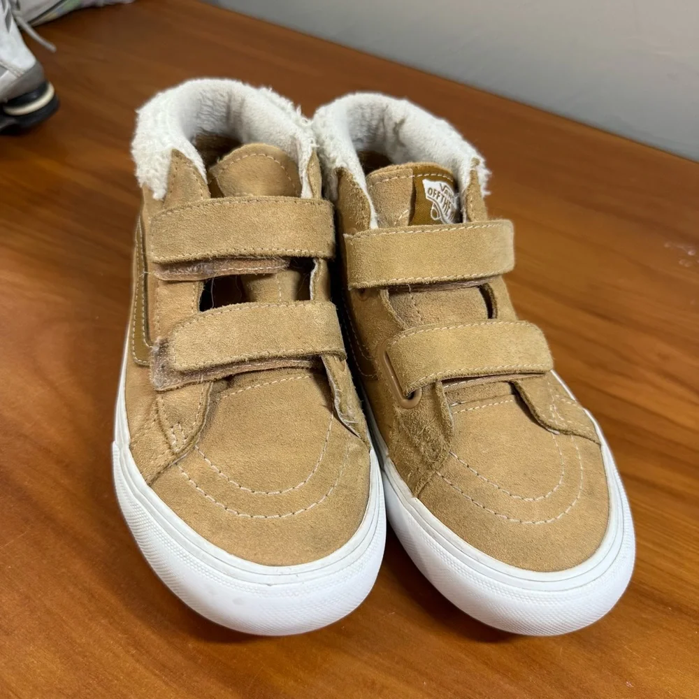 Vans Sk8 Mid Reissue V MTE Faux Sherling Lined Primaloft Snow Shoe Sneaker Tan 2